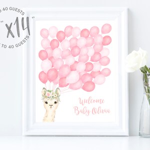 Llama Baby Shower Balloon Guestbook Sign in Balloon Guestbook Alternative Balloon Baby Shower Signature Guestbook Llama Guestbook