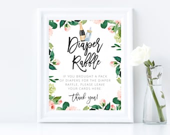 Floral Baby Shower Diaper Raffle Sign Printable Baby Shower Diaper Raffle Sign Printable Baby Shower Game Printable Baby Shower Raffle