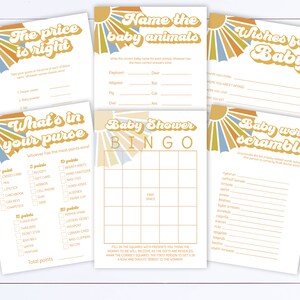 Printable Sun Baby Shower Games Printable Here Comes the Sun Baby Shower Games Package Baby Shower Activity Baby Shower Bingo BB03