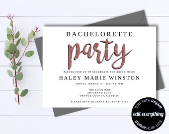 Printable Bachelorette Party Invitation Template - Printable Bachelorette Invite - Bachelorette Weekend - Instant Download Bachelorette Card