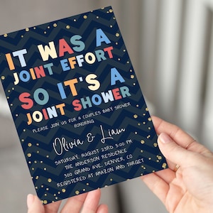 Editable Couples Baby Shower Invitation Template Gender Neutral Baby Shower Invite Joint Shower Invitation Coed Baby Shower Invitation