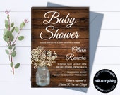 Rustic Baby Shower Invitation Template Girl Baby Shower Invite Baby Boy Shower Invitation Country Baby Shower Template Rustic Shower