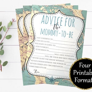 Adventure Words of Wisdom Baby Shower cards Words of Wisdom Cards Advice Cards Baby Shower Games Printable Words of Wisdom Baby Shower Cards