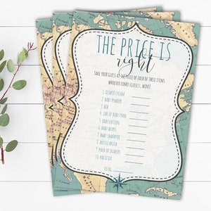 Adventure Awaits Price is Right Baby Shower Games Adventure The Price is Right Game Instant Download Price is Right Printable Price is Right