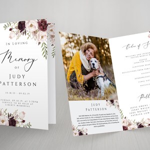 Editable Funeral Program Template Blush Floral Funeral Program Template Editable Funeral Program In Loving Memory Funeral Program Template