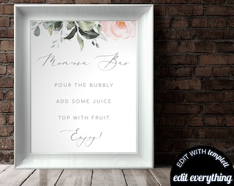 Blush Floral Baby Shower Mom-osa Bar Sign Baby Shower Mimosa Sign Mimosa Bar Printable Baby Shower Mom-osa Sign Baby Shower Momosa Bar Sign