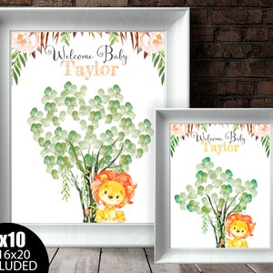 Lion Baby Shower Fingerprint Tree Baby Shower Fingerprint Guestbook Baby Shower Thumbprint Guestbook Baby Shower Guest book Fingerprint Tree