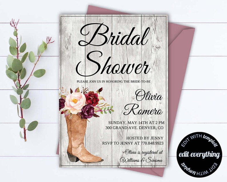 Country Bridal Shower Invitation Southern Bridal Shower - Etsy