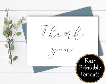 Thank You Card Wedding Thank You Template Printable Thank You Baby Shower Thank You Baptism Thank You Cards DIY Thank