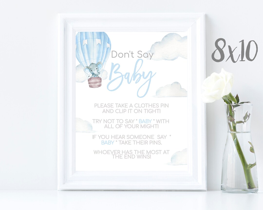 Editable Elephant Don't Say Baby Game Don't Say Baby Shower Games Don't ...