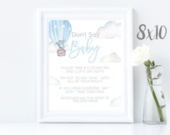 Editable Elephant Don't Say Baby Game Don't Say Baby Shower Games Don't Say Baby Baby Shower Activity Printable Don't Say Baby Clothes Pin