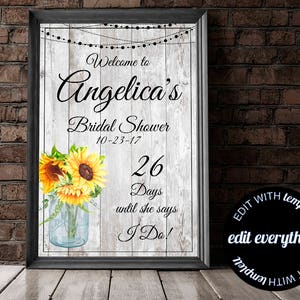 Floral Bridal Shower welcome Sign - Bridal Shower Welcome Sign - Floral Bridal Shower Decor - Bridal Welcome Sign - Printable Welcome Sign