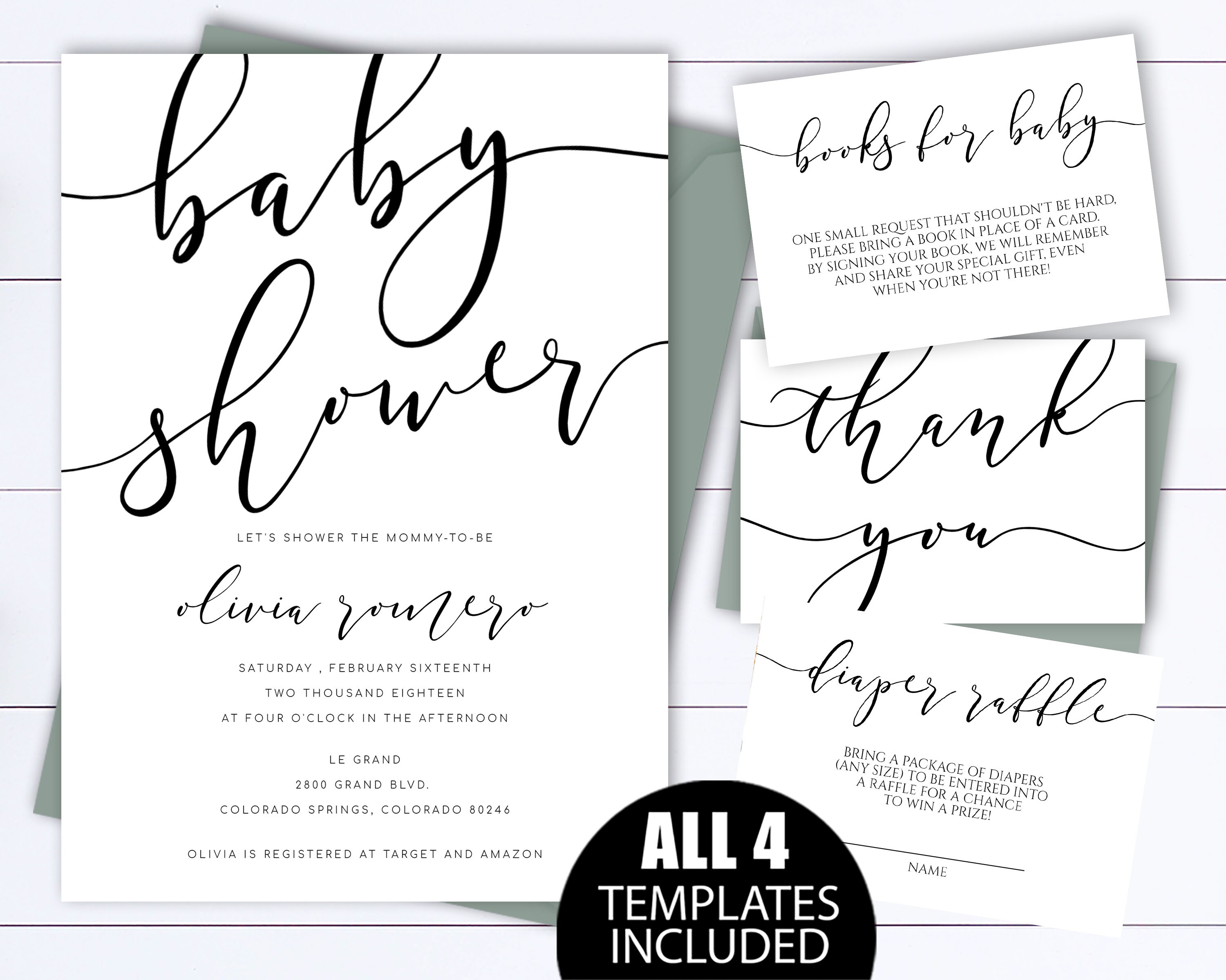 Simple Baby Shower Invitation Template Modern Baby Shower Etsy simple-baby-shower-invitation-template-modern-baby-shower-etsy