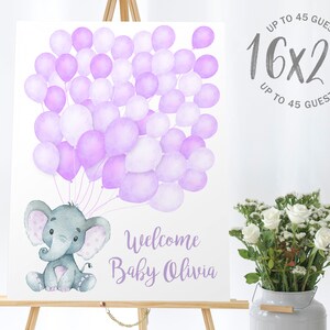 Elephant Baby Shower Balloon Guestbook Sign in Balloon Guestbook Alternative Balloon Baby Shower Signature Guestbook Elephant Guestbook