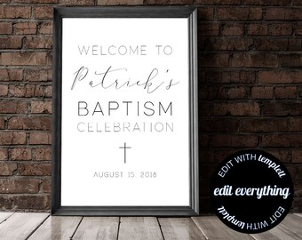 Baptism Welcome Sign Baptism Celebration Christening Welcome Sign Custom Baptism Sign Printable Baptism Sign Baptism Party Welcome Sign