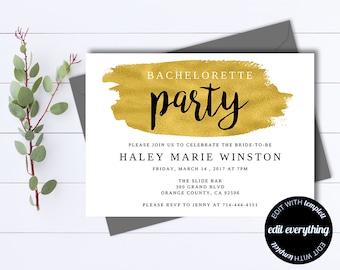 Printable Bachelorette Party Invitation Template - Printable Bachelorette Invite - Bachelorette Weekend - Instant Download Bachelorette Card