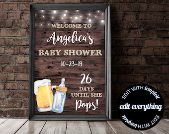 Baby is Brewing Welcome Sign Baby Shower Welcome Sign Rustic Baby Shower Decor Welcome Shower Sign Printable Welcome Sign Printable Sign