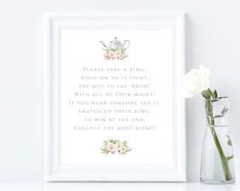 Put A Ring On It Bridal Shower Games Dont Say Bride Ring Game Dont Say Wedding Ring Game Ring On It Game Don't say Bride Game