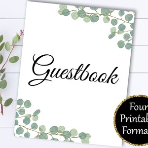 Printable Wedding Guestbook Sign Eucalyptus Wedding Guest Book Sign Greenery Instant Download Sign Our Guestbook Wedding Printable Sign