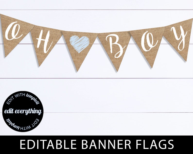 Burlap Boy Baby Shower Oh Boy Banner Boy Baby Shower Banner Baby Shower Decor Boy Oh Boy Banner Baby Boy Banner Oh Boy Baby Shower Banner