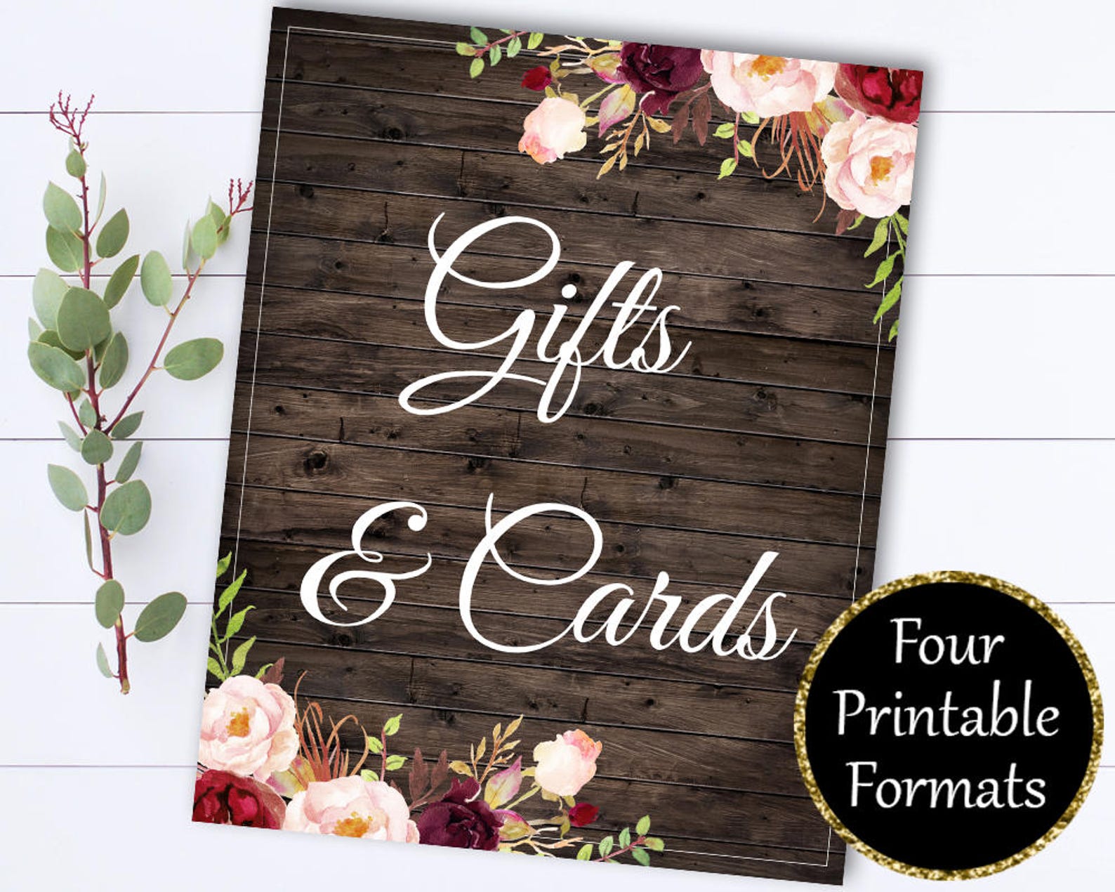 Gifts and Cards Sign Gifts and Cards Wedding Sign Rustic Wedding Gift ...