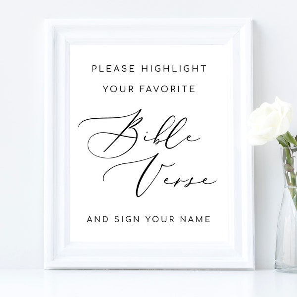 Highlight Your Favorite Bible Verse Wedding Guestbook Sign Editable Wedding Guestbook Sign Wedding Highlight favorite Bible Verse Sign
