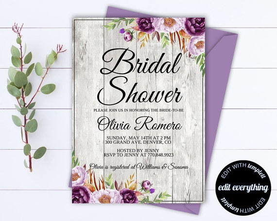 Rustic Bridal Shower Invitation Country Bridal Shower Invite Etsy
