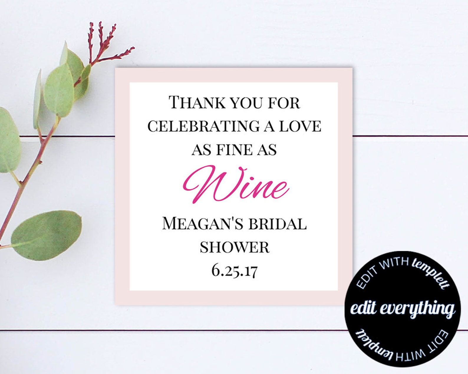 Printable Bridal Shower Favor Tags Template Instant Download - Etsy