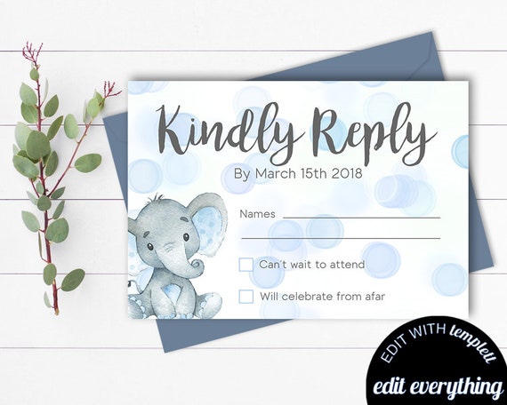 elephant-baby-shower-rsvp-card-baby-shower-response-card-rsvp-etsy