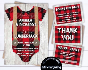 Lumberjack Baby Shower Invitation Lumberjack Shower Invite Lumberjack Invite Lumberjack Baby Shower Invite Boy Baby Shower