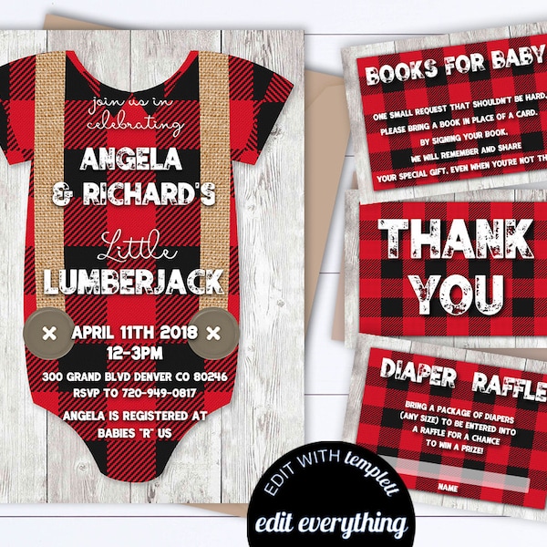 Lumberjack Baby Shower Invitation Lumberjack Shower Invite Lumberjack Invite Lumberjack Baby Shower Invite Boy Baby Shower