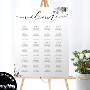 Greenery Wedding Seating Chart Printable Wedding Seating Plan Wedding Seating Template Editable Seating Chart Printable Wedding Seating