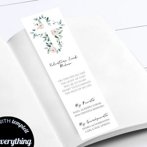 Greenery Baptism Bookmark Template Baptism Printable Bookmark DIY Bookmark Printable Bookmarks Baptism Bookmarks Template Digital Bookmark