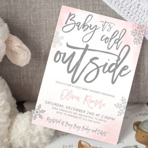 Editable Baby its Cold Outside Winter Baby Shower Invite Baby its Cold Outside Baby Shower Invitation Template Printable Winter Baby Shower