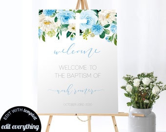 Baptism Welcome Sign Baptism Celebration Christening Welcome Sign Custom Baptism Sign Printable Baptism Sign Baptism Party Welcome Sign