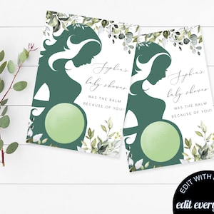 Editable Eos Lip Balm Holder Printable Eos Lip Balm Baby Shower Favor Eucalyptus Eos Lip Balm Favor Eos Baby Shower Favor Eos Balm Favors