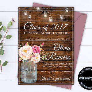 Floral Senior Graduation Party Invitation Template Senior Graduation Template Senior Graduation Invite Senior Graduation Announcement