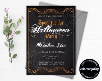 Halloween Invitations - Halloween Party Invitations - Halloween Invites - Halloween Printable Invites - Adult Halloween Party Invitations