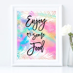 Editable Enjoy some Food Sign Enjoy some Food Birthday Sign Printable Food Table Signage Dessert Table Sign Instant Download BD05