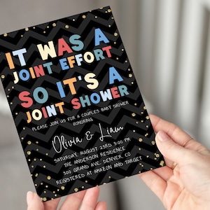 Editable Couples Baby Shower Invitation Template Gender Neutral Baby Shower Invite Joint Shower Invitation Coed Baby Shower Invitation