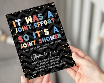Editable Couples Baby Shower Invitation Template Gender Neutral Baby Shower Invite Joint Shower Invitation Coed Baby Shower Invitation