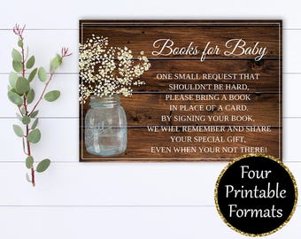 Books for Baby Cards Baby Shower Books for Baby Book Request Card Bring a book Card Bring a book insert Book Instead of a Card