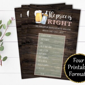 Baby is Brewing Price is Right Baby Shower Games The Price is Right Game Instant Download Price is Right Printable Price is Right