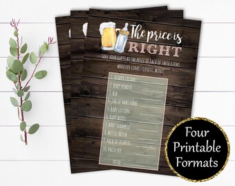 Baby is Brewing Price is Right Baby Shower Games The Price is Right Game Instant Download Price is Right Printable Price is Right