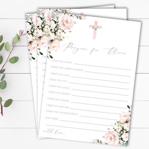 Editable Prayers for Baby Card Blush Floral Baby Shower Prayers For Baby Game Instant Download Baby Prayer Card Prayers for Baby Shower Game
