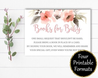 Books for Baby Cards Baby Shower Books for Baby Book Request Card Bring a book Card Bring a book insert Book Instead of a Card