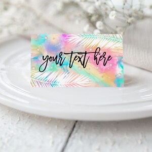 Editable Food Labels Rainbow Tie Dye Food Table Tents Summer Pool Party Food Label Instant Download Food Labels Printable Food Table BD05
