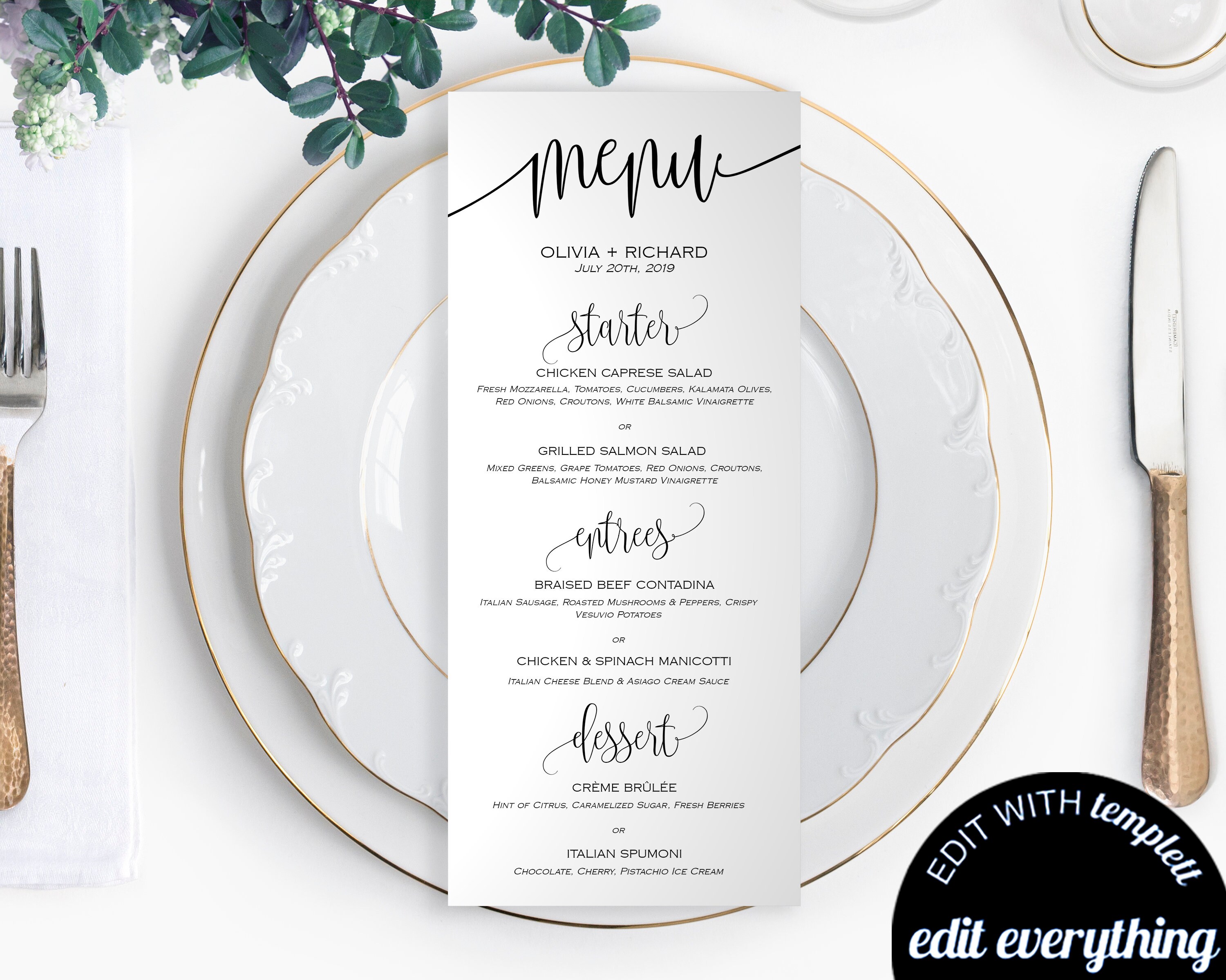 Wedding Dinner Menu Cards Ubicaciondepersonas cdmx gob mx