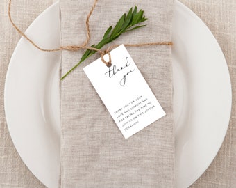 Editable Wedding Favor Tag Template Modern Wedding Favor Tag Printable Gift Tag Minimalist Shower Tag Wedding Shower Thank You Tag SIENA