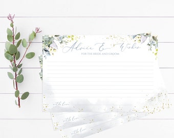 Consejos y deseos para los novios Consejos y deseos para los nuevos señor y señora Palabras de sabiduría Tarjetas de boda Tarjetas de consejos imprimibles
